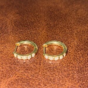 Shinola Gold and Diamond Accent Hoop Earrings